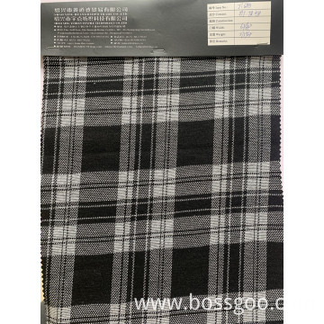 Grey and Black 89T/7R/4SP Width 63/64 Plaid Fabric